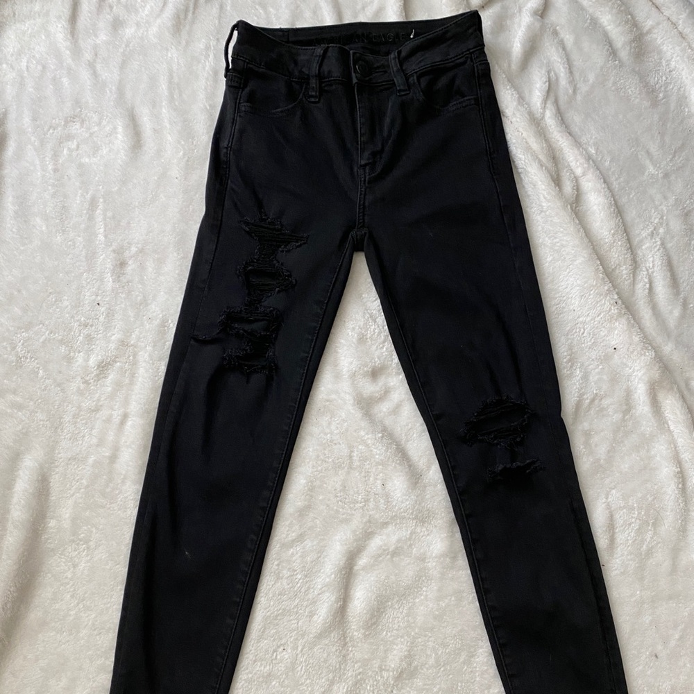 Black Ripped American eagle jeans
